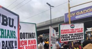 VIDEO: Moment Protesters Pull Down National Assembly Gate, Take Over Premises