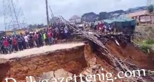 BREAKING: New Artisan Bridge Collapses In Enugu