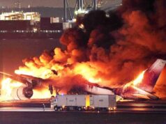 Japan Plane Catches Fire At Tokyo Airport