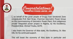 Senator Kelvin Chukwu Eulogizes Prof. Bart Nnaji, As President Tinubu Commissions Geometric Power LTD