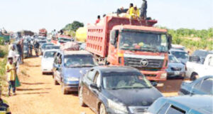 Traffic Standstill As Trailer Crushes Three On Madalla-Zuba Road