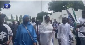 VIDEO: Moment Senator Natasha Walked In On Foot Amid Cheers From Supporters