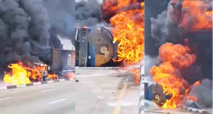 Chaos At Iyana-Isolo As Fuel Tanker Explodes, Two Injured