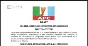 APC Disowns Circulating Fake Congress Timetable